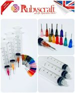 3pcs 10ml Syringes & 15pc 13mm Mix Blunt Tip Needles For Ink, Glue, Dispensing