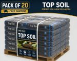 500L Bulk Top Soil (20 x 25L) Garden Topsoil for Beds Borders Lawn Planting Soil