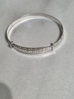 925 Sterling Silver Expanding  Baby Bangle - Moon & Stars - Christening Gift Box