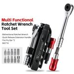 Bike Repair Tool Kit Set Ratchet Wrench Quick Release Socket Bicycle Tire Levers