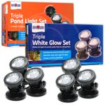 Bermuda LED Fish Pond Lighting Triple Set Multicolour White Submersible Garden