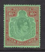 M23265 Bermuda 1946 SG119d KGVI: 10/- deep green & dull red/green, perf 14