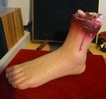 Vintage Scary Horror Plastic Moulded Life Size Severed Human Foot