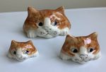 Set of 3 Graduated Mike Hinton Winstanley Wall Mounted Ceramic Cats