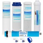 Geekpure 5-Stage Reverse Osmosis Replacement Water Filter Set - 50 GPD Membrane
