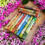 INCENSE STICKS. 20PK PREMIUM FLUTE ASSORTED FRAGRANCES. WITH FREE ASH CATCHER!