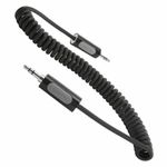 GRIFFIN COILED AUX AUDIO 3.5MM JACK CABLE FOR IPHONE/ANDRIOID | 1.8M - BLACK 
