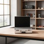 Aluminum Hard Case with Foam Heavy Duty Locking Metal Briefcase Shockproof