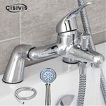 Luxury Bathroom Chrome Sink Bath Filler Tap Shower Mixer Taps Hand Held Set UK
