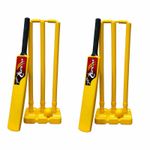 Cricket Kwik Set IndoorOutdoor-Packx2-Plastic Bat,Ball,Stumps Kit,Carrybag