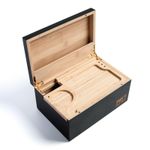 CALI Large Bamboo Stash Box Rolling Tray Smell Proof Lockable Storage Gift Set