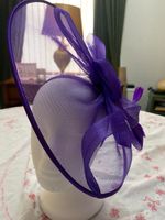 Large Purple Fascinator Millinery Burlesque Headband Wedding Hat