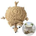 Creative Crochet Squirrel Coasters Non-Slip Knitted Animal Mat  Home Decor