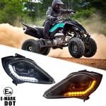 Pair LED Headlight For RAPTOR 250 350 700 YAMAHA YFZ 450 450R Wolverine 350/450