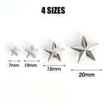 Metal Silver Star Rivets for DIY Clothes Shoes Bags Punk Leather Studs Spikes C