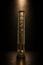 WW2 1943 Brass Artillery Shell Trench Art Vase Large Engraved Military