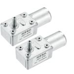 2Pcs, DC 12V 40 RPM Worm Geared Motor 6mm D Shape Shaft High Torque Gear Box