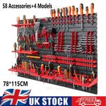 WALL MOUNTED TOOL PEG BOARD 1152mm x 780mm 58+4 elements GARAGE STORAGE BINS