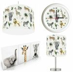 JUNGLE SAFARI FRIENDS  Lampshade , Lamp ,  Art , Wall clock or Bundle Reusable
