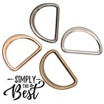 Flat Welded Metal D-Rings Buckles Leathercraft Webbing ~ Gold Silver Black Brass