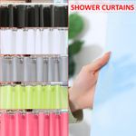 Bathroom Shower Curtains Plain Waterproof Vinyl Plastic Mould Proof + Free Hooks