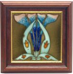 Art Nouveau Framed Tubelined Tile by Henry Richards C1920 AE1