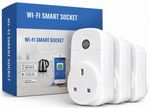 Wi‑Fi Smart Socket Type G Plug, App Remote Control Timer, 3 Pack White