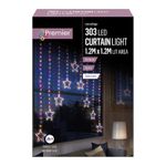 LED Star Curtain Light Rainbow Premier Christmas Window Net Light 1.2M x 1.2M
