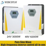 Werchtay Hybrid Solar Inverter Off Grid 48V 6.2KW 24V 3KW MPPT Charge Controller