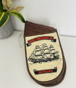 Vintage Clipper Ship Household Matches Double Oven Glove Retro Nautical Cotton