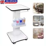 Beauty Salon Trolley On Wheels SPA Machine Storage Trolley Rolling Cart White UK