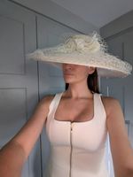  Ivory Cream  Wide Brim hat  Wedding races 