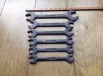 6 Vintage Eagle Brand Super Chrome 3/4"to 1/4"Whitworth Open Ended Spanners.H.