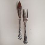 20pcs VINTAGE STAINLESS STEEL 18/8 CUTLERY KINGS PATTERN FISH FORKS & KNIVES