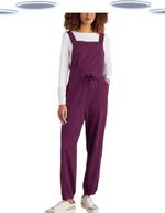 Ex White Stuff Women's Casual Jumpsuit Daphne Jersey Dungarees in Purple