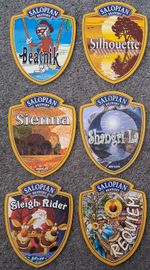 6 PUMP CLIPS - SALOPIAN BREWERY, SHROPSHIRE - PLEASE READ DESCRIPTION