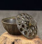 Japanese Collect Old Ancient bronze Exquisite Lotus seed stove