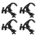 4x Equinox TRC30B Aluminium 30kg Black Trigger Clamp Self Locking Hook Stage