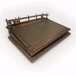 Vintage Desk, Slant Front Lift Top Portable Desk, Brass Writing, Inkwell
