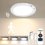 LED Motion Sensor Light Rechargeable Wireless Magnetic Ceiling/Wall Light Remote
