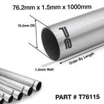 76.2mm 3" OD x 1000mm 1.5mm Wall 304 Stainless Steel Exhaust Pipe Tube - T76115