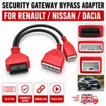 1x Red SGW Bypass Adapter Harness For Renault Nissan Dacia OBD2 16+32 Pin Cable