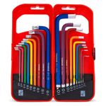 18PCS Colour Coded Hex & Torx Key Set Metric Ball End Allen Wrench Set with Case