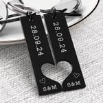 Valentines Keyring Gift Pair Set Him Her Boyfriend Girlfriend Anniversary Date