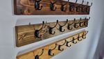 Rustic Coat Rack Wooden Vintage Look Door Or Wall Mounted Black Double Hooks