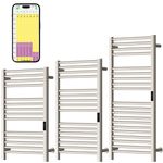 SolAire Stainless Steel Dry Wifi Electric Heated Towel Rail + Timer, Brushed
