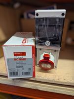 Scame, DOMINO IP44 Red Wall Mount 3P+N+E RCD Industrial Power Connector Socket,