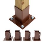 NEW! 4x Heavy Duty Bolt Down Fence Post Shoe Grip Holder - 75 x 75mm