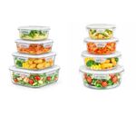 Glass Food Containers Meal Prep Storage Snap Lock Lids  Round Square 
