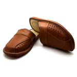 Mens 100% Leather Slippers Shoes Size 6-12 Comfort Sandals Slip On Mules Brown